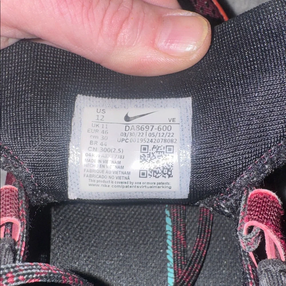 Nike Pegasus trail shoes. Size 12. Maroon, yellow, and orange. - Picture 5 of 5